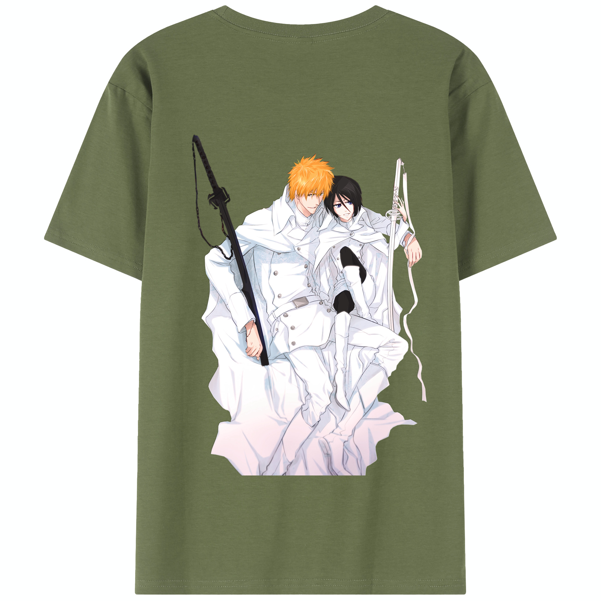 （画像用） ブリーチ 黒崎一護（くろさき いちご）BLEACH Kurosaki Ichigo 綿100％半袖Tシャツ（背面プリント）
